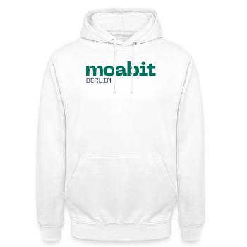 Moabit Berlin Schönes simples Design - Unisex Hoodie - Weiß - Vorne - AI Model Male 185 dark (185cm) & AI Model Female 172 dark (172cm)