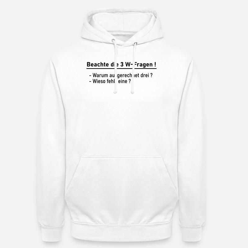 3 Domande W - Felpa con cappuccio unisex - bianco