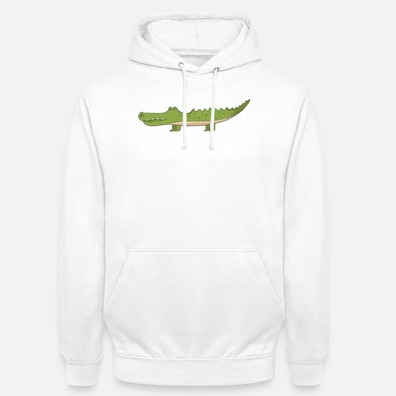 Crocodile - Sweat-shirt à capuche unisexe - blanc