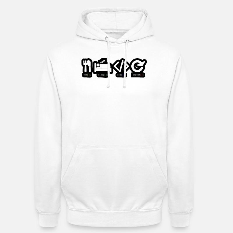 Code Sleep Repeat Developer Life - Sweat-shirt à capuche unisexe - blanc
