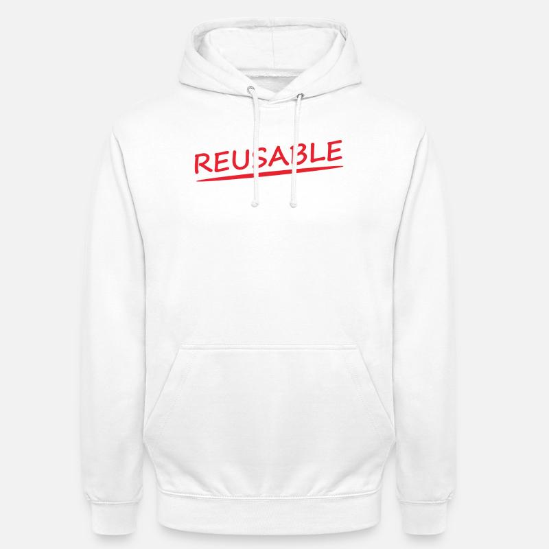 RÉUTILISABLE - Sweat-shirt à capuche unisexe - blanc