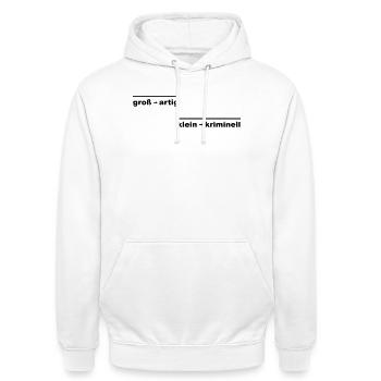 Grossartig - Unisex Hoodie - Weiß - Vorne - AI Model Male 185 dark (185cm) & AI Model Female 172 dark (172cm)