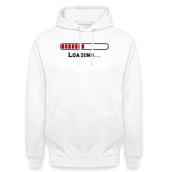 Chargement - Sweat-shirt à capuche unisexe - blanc - Devant - AI Model Male 185 dark (185cm) & AI Model Female 172 dark (172cm)