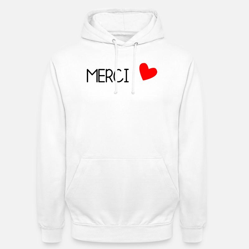 MERCI. MAÎTRESSE. MAÎTRE. MERCI MAÎTRESSE - Sweat-shirt à capuche unisexe - blanc
