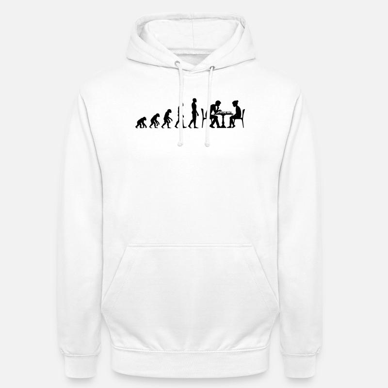 EVOLUTION TO CHESS MASTER – MATE! CHESSLOVER - Unisex Hoodie - white