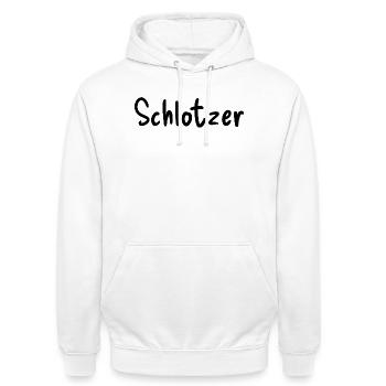 Schlötzer - Unisex Hoodie - white - Front - AI Model Male 185 dark (185cm) & AI Model Female 172 dark (172cm)