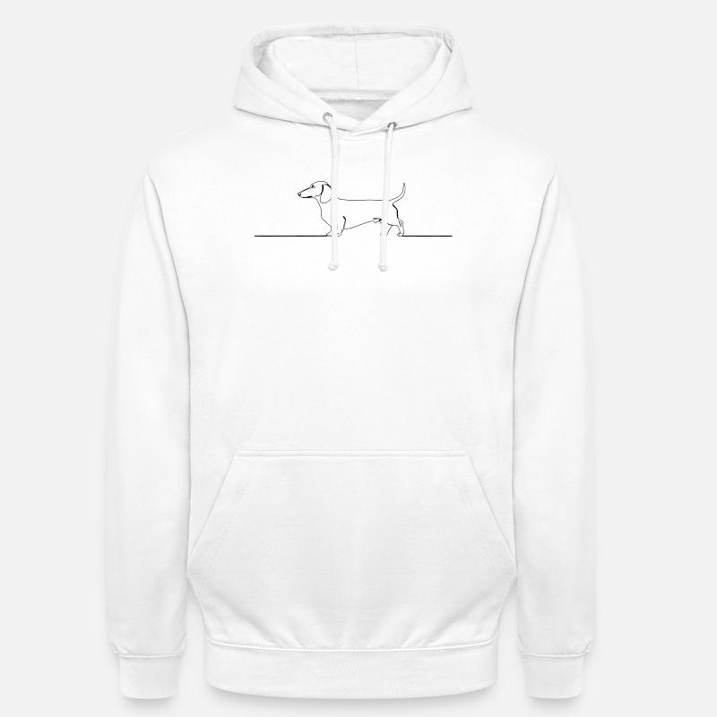 Art d’une ligne teckel teckel - Sweat-shirt à capuche unisexe - blanc