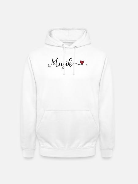 Musik Herz - Unisex Hoodie - Weiß