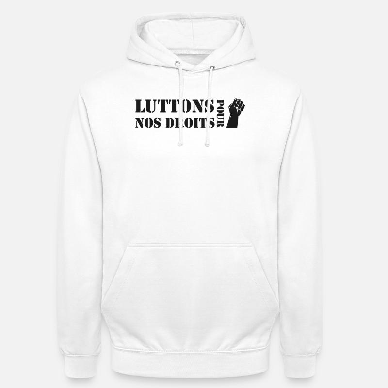Kæmper for vores rettigheder! - Hættetrøje unisex - hvid