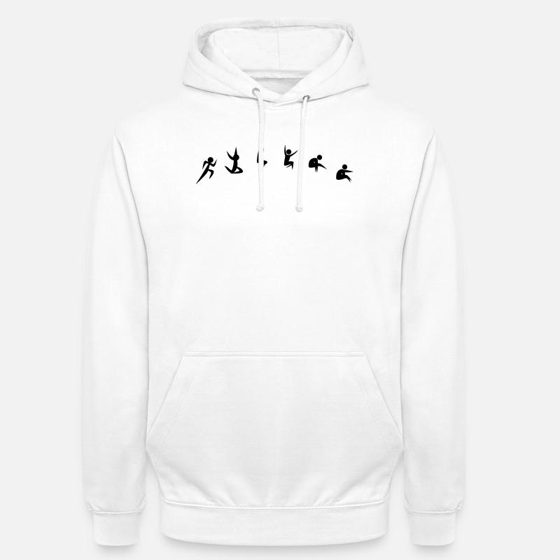 Saut en longueur - Sweat-shirt à capuche unisexe - blanc