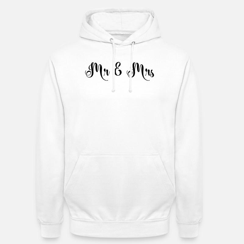 Mr & Mrs beau design de mariage - Sweat-shirt à capuche unisexe - blanc
