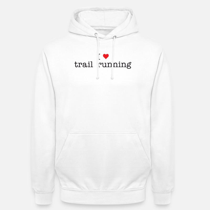J’adore le trail running - Sweat-shirt à capuche unisexe - blanc