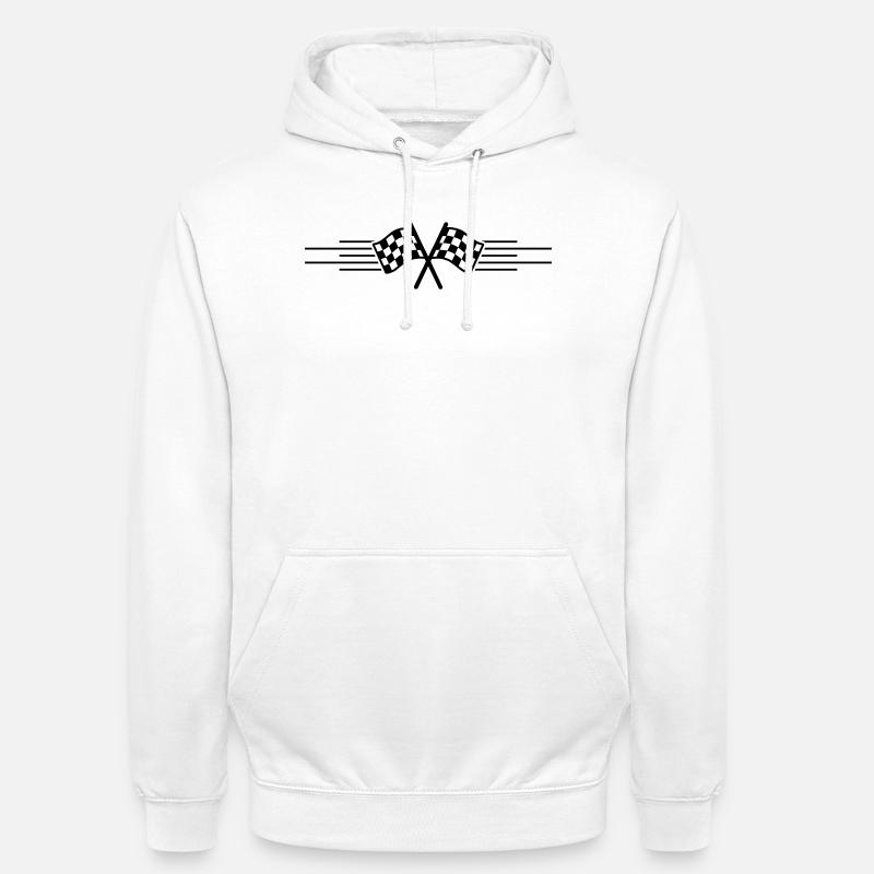 Course de drapeaux de course - Sweat-shirt à capuche unisexe - blanc