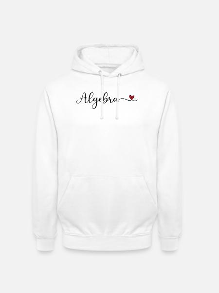 Algebra Schriftzug mit Herz - Unisex Hoodie - Weiß