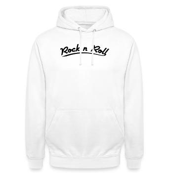 rock n roll design retro vintage style - Unisex Hoodie - white - Front - AI Model Male 185 dark (185cm) & AI Model Female 172 dark (172cm)