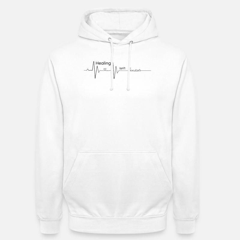 Healing is not linear - cardiogram - Unisex Hoodie - white