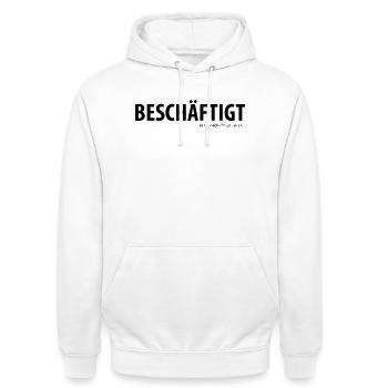 Busy... to be busy - Unisex Hoodie - white - Front - AI Model Male 185 dark (185cm) & AI Model Female 172 dark (172cm)