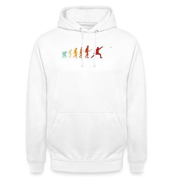 Fechten Evolution Fechter Sport Lustiger Spruch - Unisex Hoodie - Weiß - Vorne - AI Model Male 185 dark (185cm) & AI Model Female 172 dark (172cm)