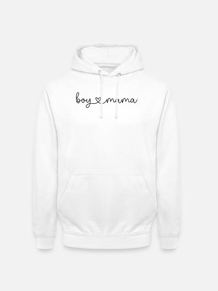 Boy Mama Schriftzug Jungsmama Geschenkidee - Unisex Hoodie - Weiß