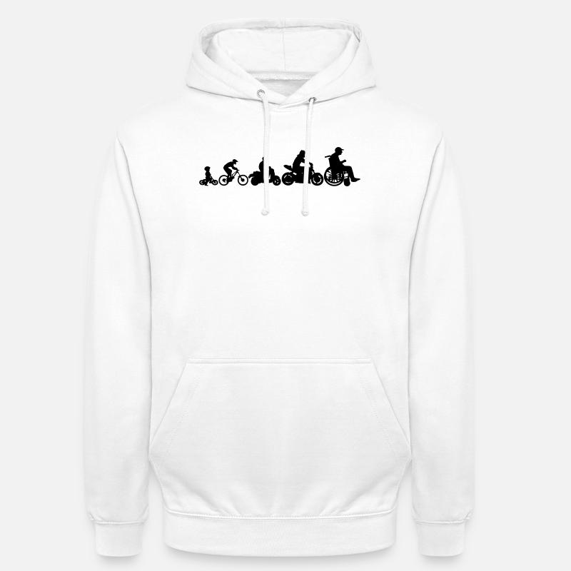 Evolution 2 roues - Sweat-shirt à capuche unisexe - blanc