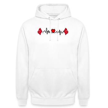 Heart rate cardio for Turkey - Unisex Hoodie - white - Front - AI Model Male 185 dark (185cm) & AI Model Female 172 dark (172cm)
