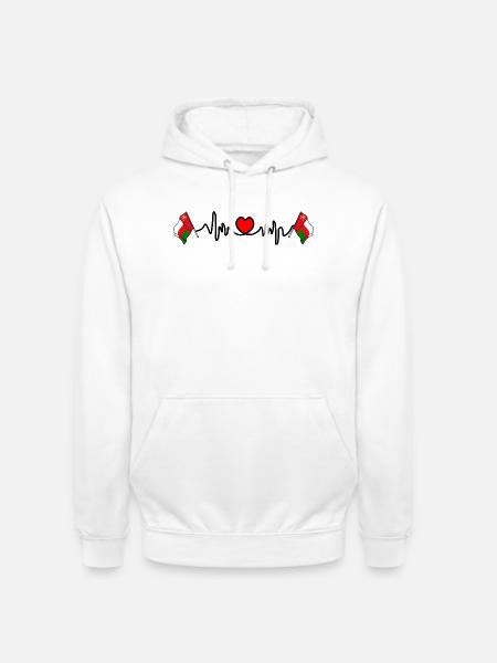 Herzfrequenz-Cardio für Oman - Unisex Hoodie - Weiß