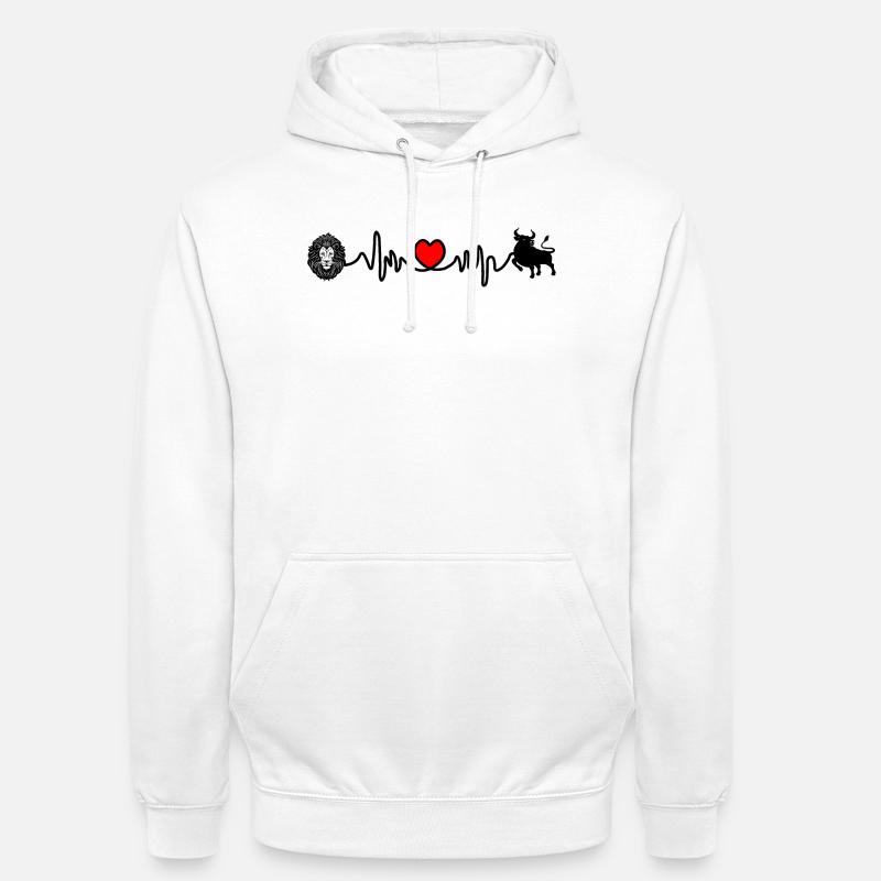 Herzfrequenz Cardio Löwe Stier - Unisex Hoodie - Weiß