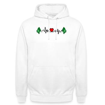 Heartbeat Innlandet Province in deinem Herzen - Unisex Hoodie - Weiß - Vorne - AI Model Male 185 dark (185cm) & AI Model Female 172 dark (172cm)