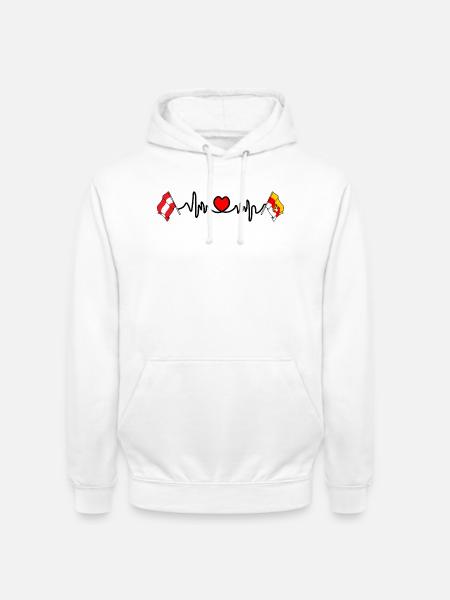 Kärnten Flags Heartbeat - Unisex Hoodie - white