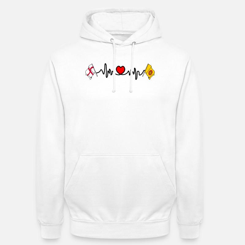 Lancashire- und England-Herzfrequenz - Unisex Hoodie - Weiß