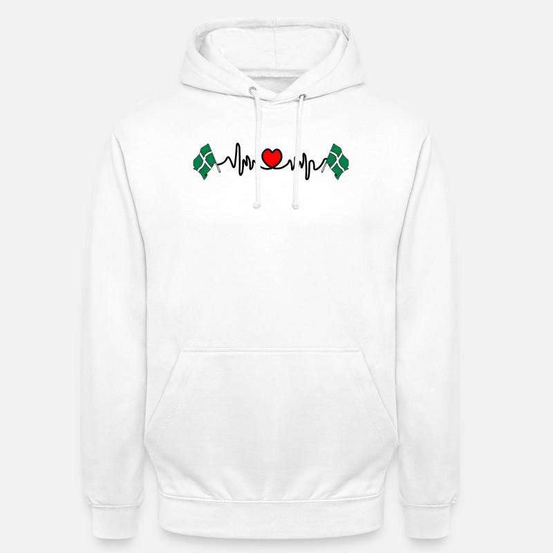 Devon-Flagge mit Herzschlag - Unisex Hoodie - Weiß
