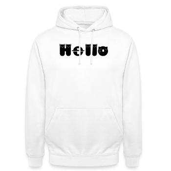 Hello Cat - Unisex Hoodie - white - Front - AI Model Male 185 dark (185cm) & AI Model Female 172 dark (172cm)
