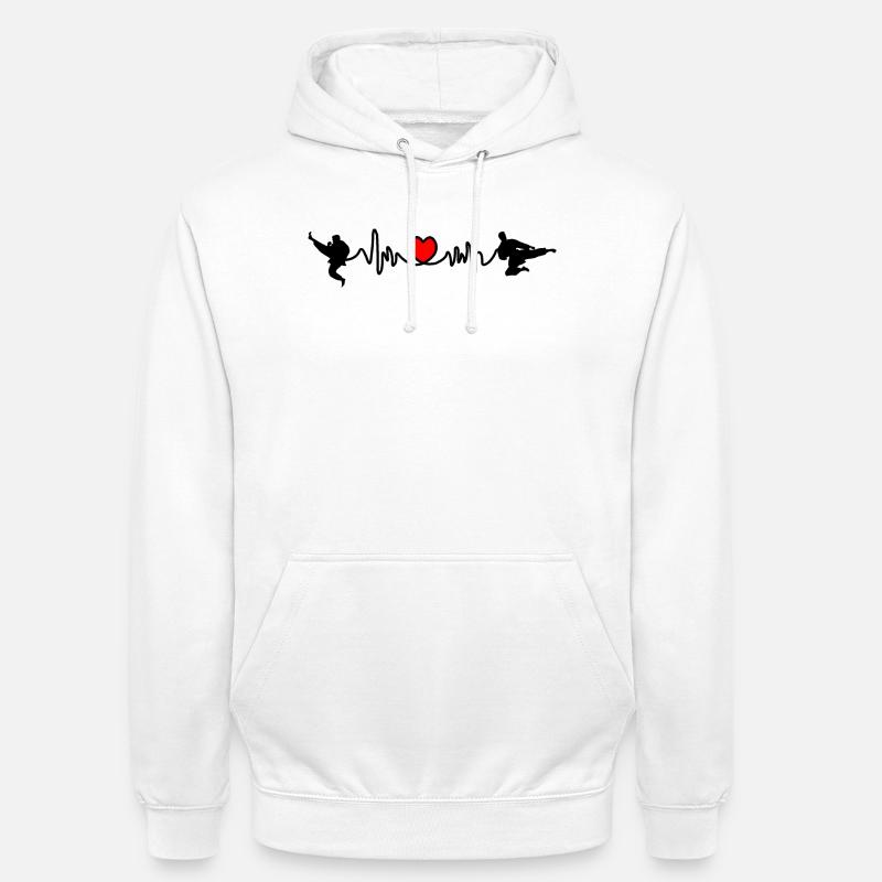 Karate Cardio oder Herzfrequenz mit Karate-Kicks - Unisex Hoodie - Weiß