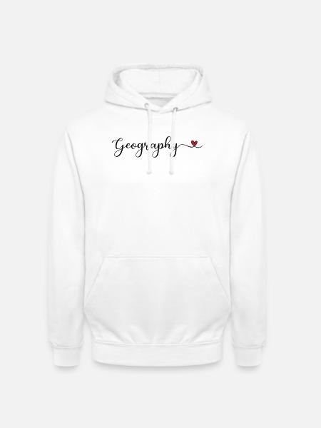 Geographie Herztypografie - Unisex Hoodie - Weiß