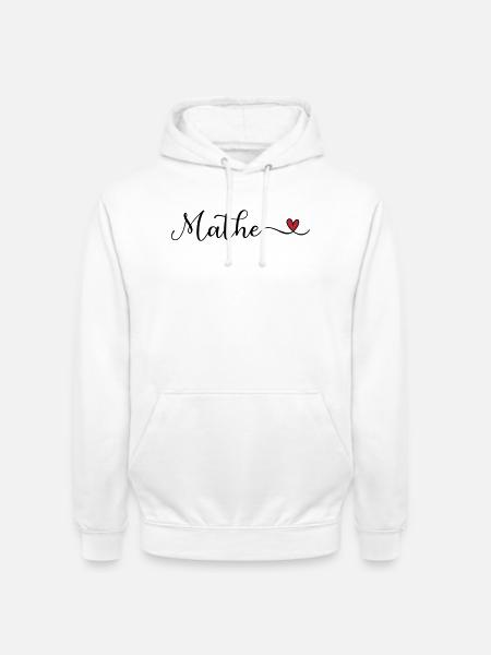 Mathe Schriftzug mit Herz - Unisex Hoodie - Weiß