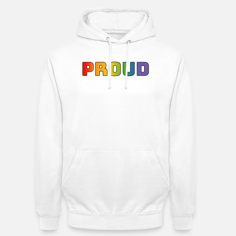 Regenbogen proud schwarz - Unisex Hoodie - Weiß