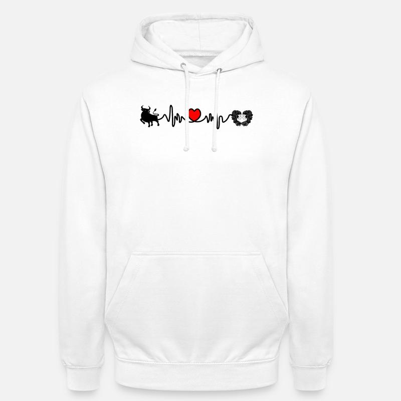 Herzfrequenz Cardio Stier Jungfrau - Unisex Hoodie - Weiß