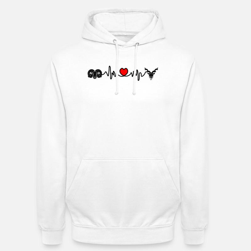 Herzfrequenz Cardio Widder Steinbock - Unisex Hoodie - Weiß
