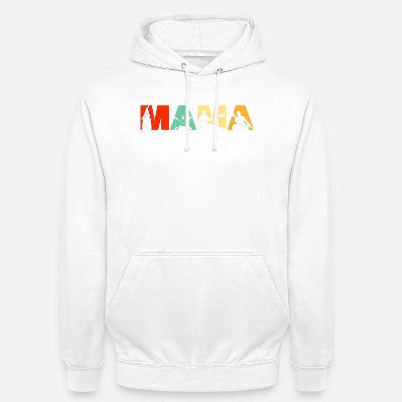 Kayaker MAMA Retro Sunset Kayaking Geschenk - Unisex Hoodie - Weiß