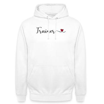 Entraîneur - Sweat-shirt à capuche unisexe - blanc - Devant - AI Model Male 185 dark (185cm) & AI Model Female 172 dark (172cm)
