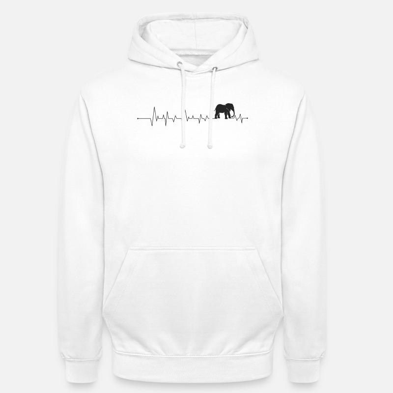 Silhouette d’éléphant : Floraison nocturne - Sweat-shirt à capuche unisexe - blanc