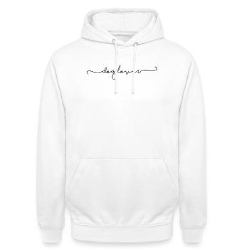 Dog Lover - Unisex Hoodie - Weiß - Vorne - AI Model Male 185 dark (185cm) & AI Model Female 172 dark (172cm)