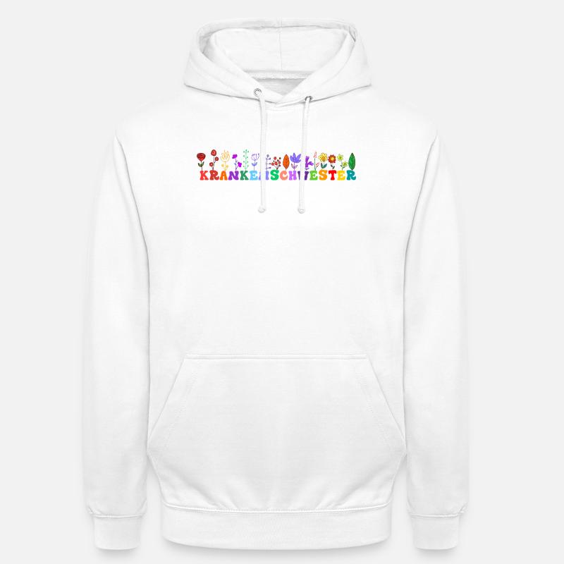 Krankenschwester Blumen Geschenk Notfall Medizin - Unisex Hoodie - Weiß