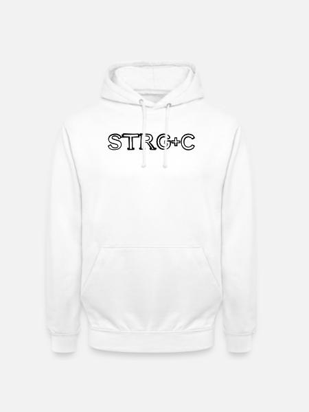 Strg+C Tasten handgezeichnet - Unisex Hoodie - Weiß