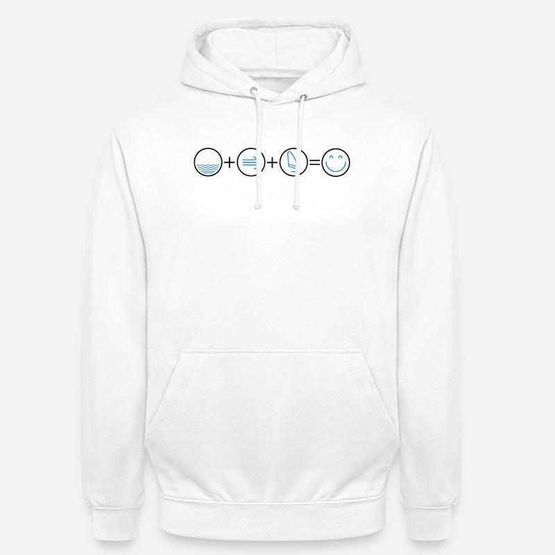 Icônes Eau Vent Planche à voile - Sweat-shirt à capuche unisexe - blanc