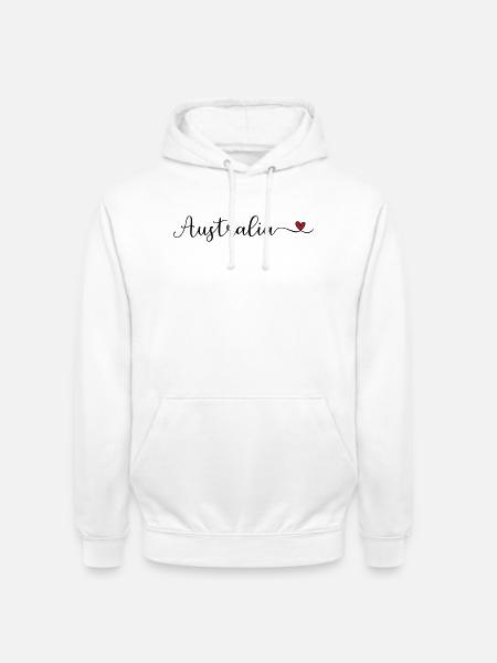 Australia Australien Schriftzug mit Herz - Unisex Hoodie - Weiß