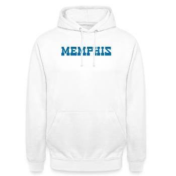 Memphis Tennessee - Unisex Hoodie - white - Front - AI Model Male 185 dark (185cm) & AI Model Female 172 dark (172cm)
