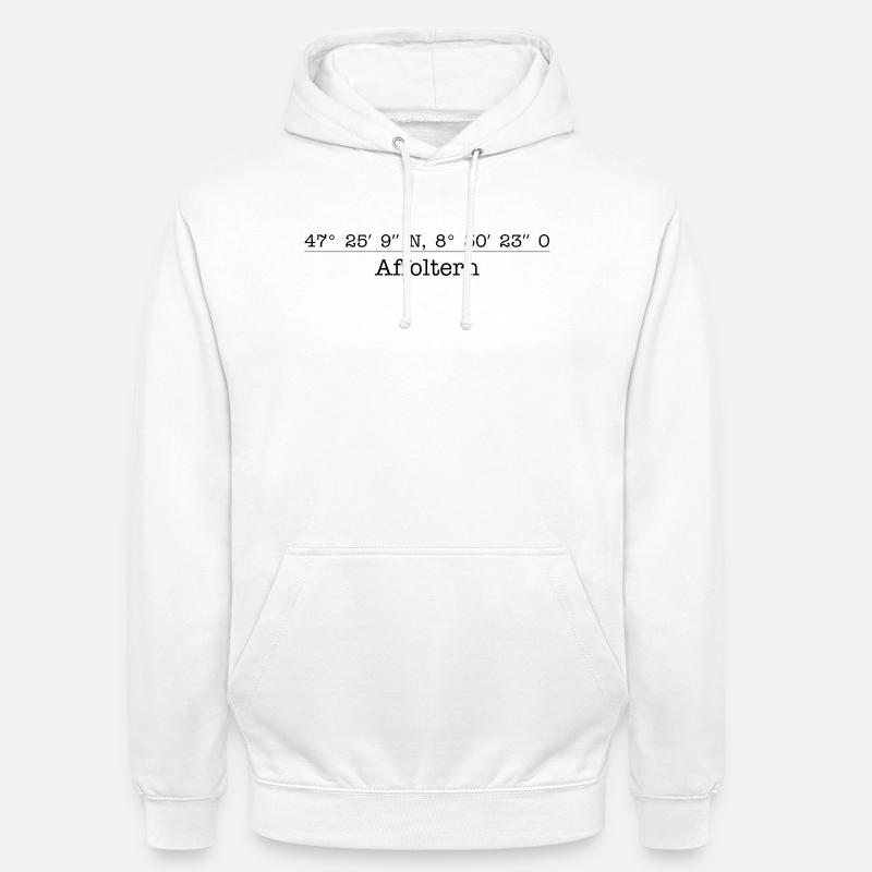 Coordonnées Affoltern am Albis - Sweat-shirt à capuche unisexe - blanc