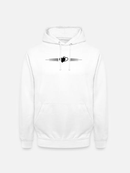 Hearts Symbol Line - Unisex Hoodie - white