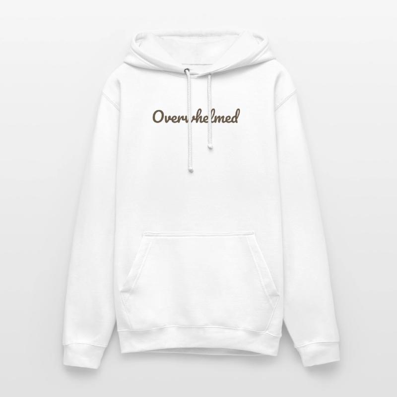 Overwhelms script text in brown Unisex Hoodie